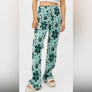 NWT Urban Outfitters Floral Flare Knit Pants